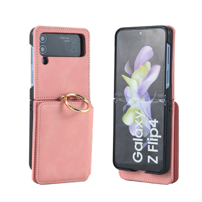 Suitable for Samsung ZFlip4 folding phone case, Huawei P50 ring phone leather case, ZFlip3 wallet phone case eprolo
