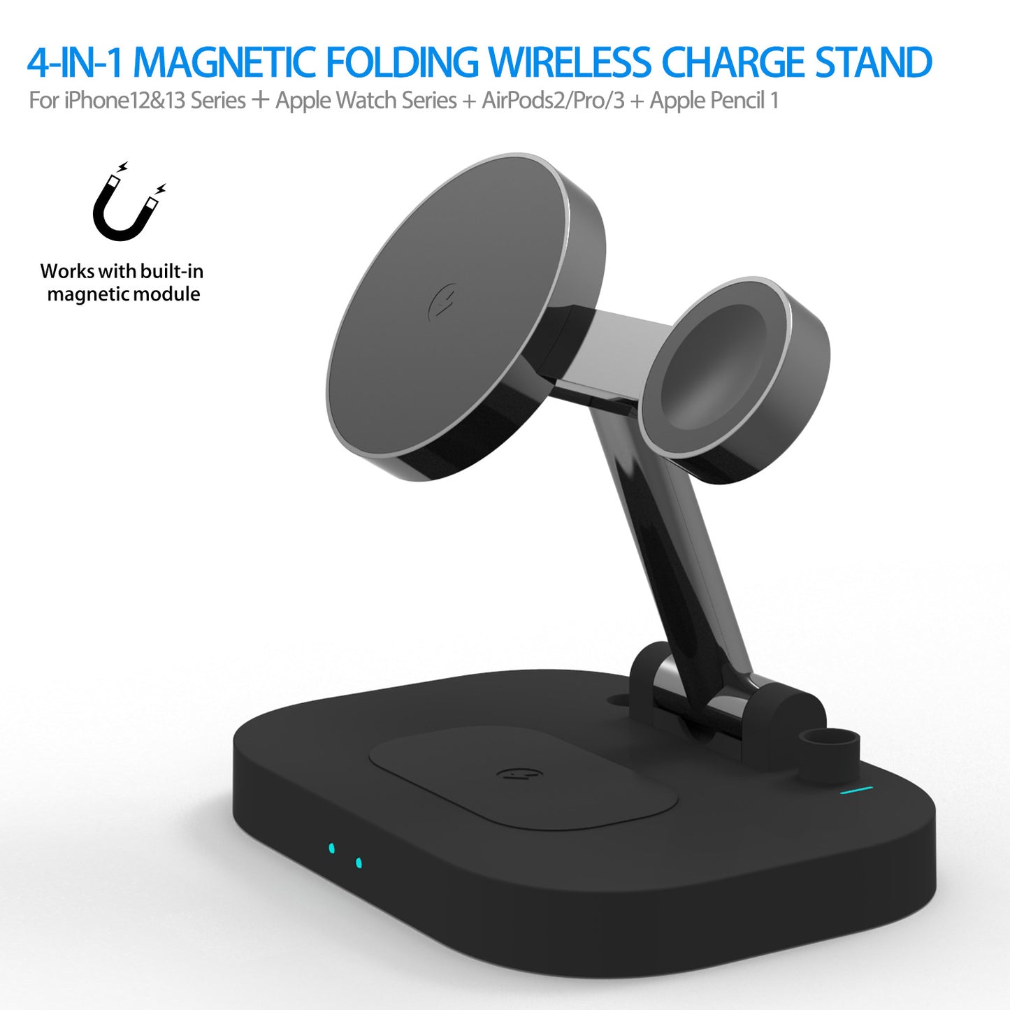 Vertical Magsafe Magnetic Folding Three-in-one Stand Mobile Phone Watch Headset 1 Generation Pen Four-in-one Wireless Charger eprolo