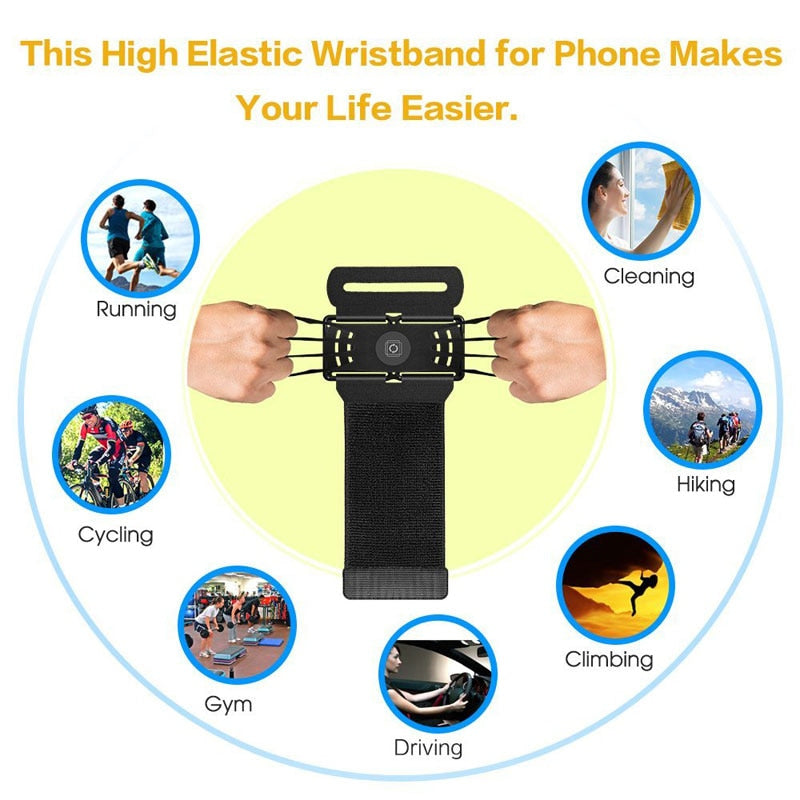 180 Degree Rotatable Running Wristband Phone Case Arm Band Sport Cycling Gym Wristlet Belt Armband Bag eprolo