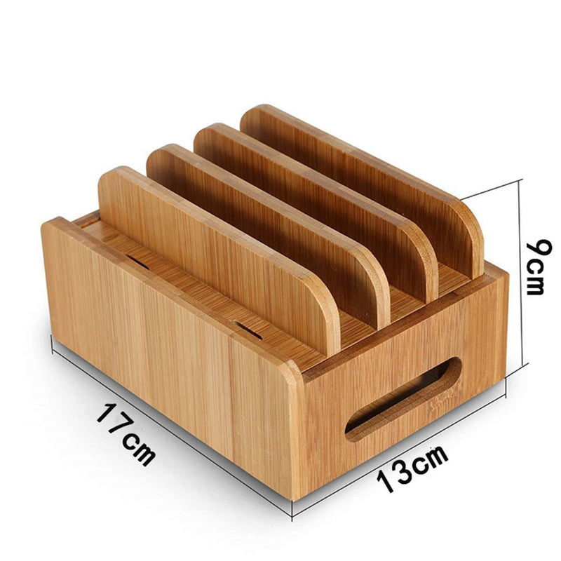Mobile Phone Charging Storage Box Wooden Charging Dock Station for Mobile Phone Holder Stand Bamboo Charger Stand Base For Tablets For iphone eprolo