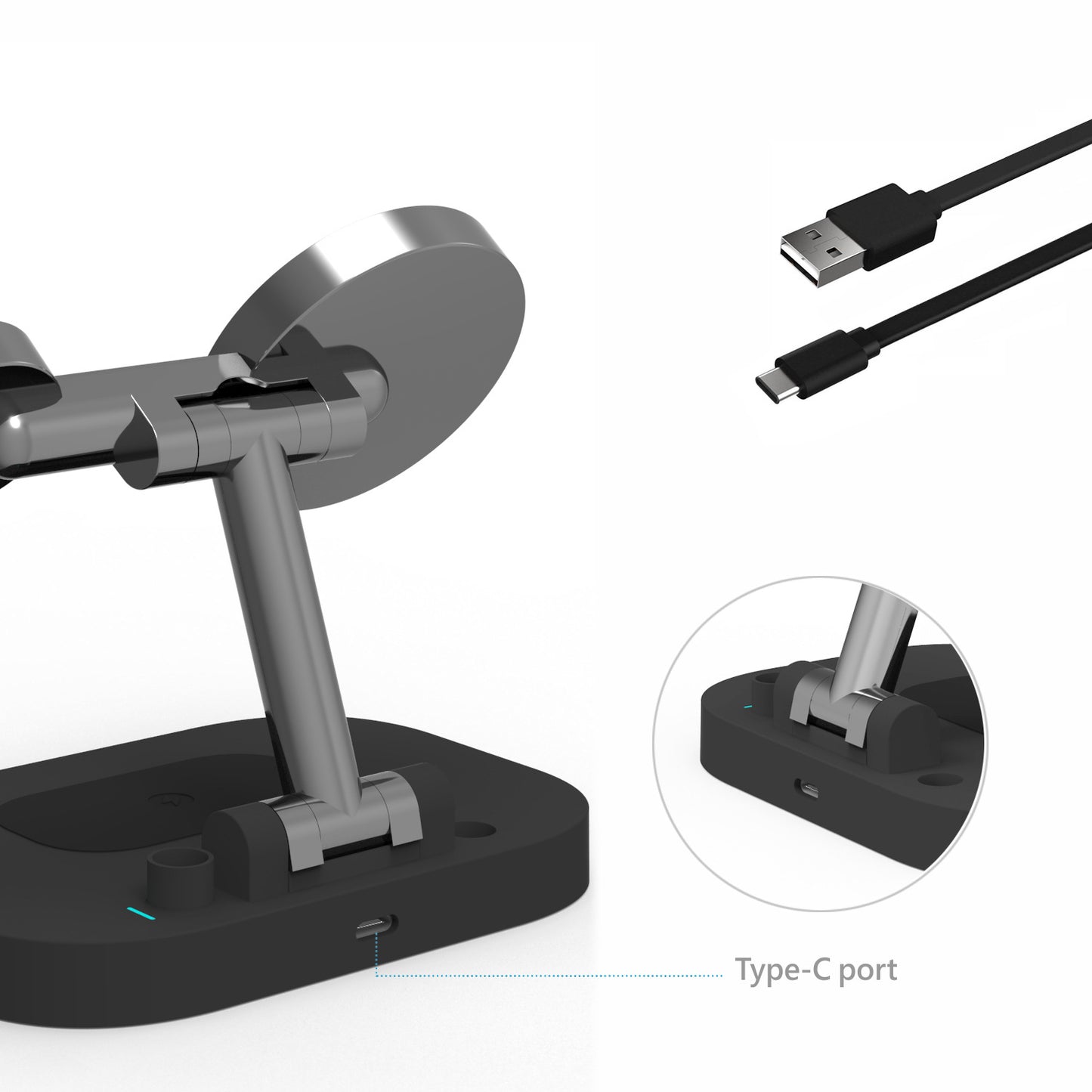 Vertical Magsafe Magnetic Folding Three-in-one Stand Mobile Phone Watch Headset 1 Generation Pen Four-in-one Wireless Charger eprolo