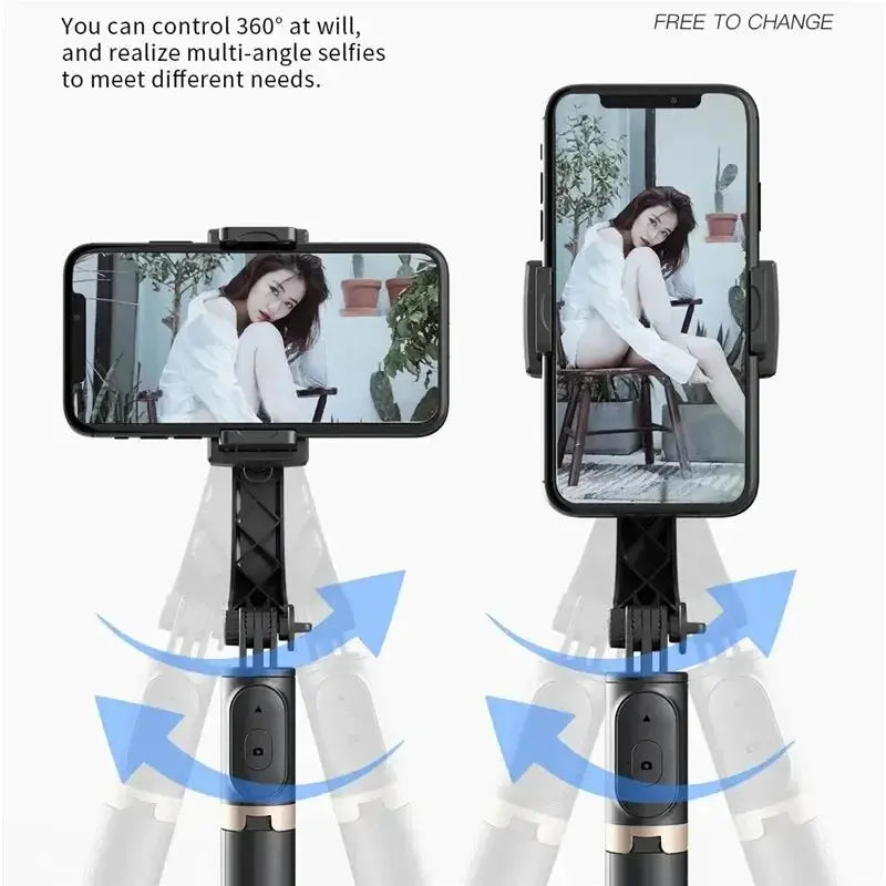 Q08 Gimbal Stabilizer Mobile Phone Video Stabilizer Bluetooth Selfie Stick Tripod for Smartphone Live Vertical Shooting Bracket eprolo