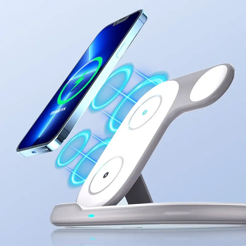 Folding 3-in-1 wireless charger suitable for iPhone earphones, watches, wireless fast charging phone holder eprolo