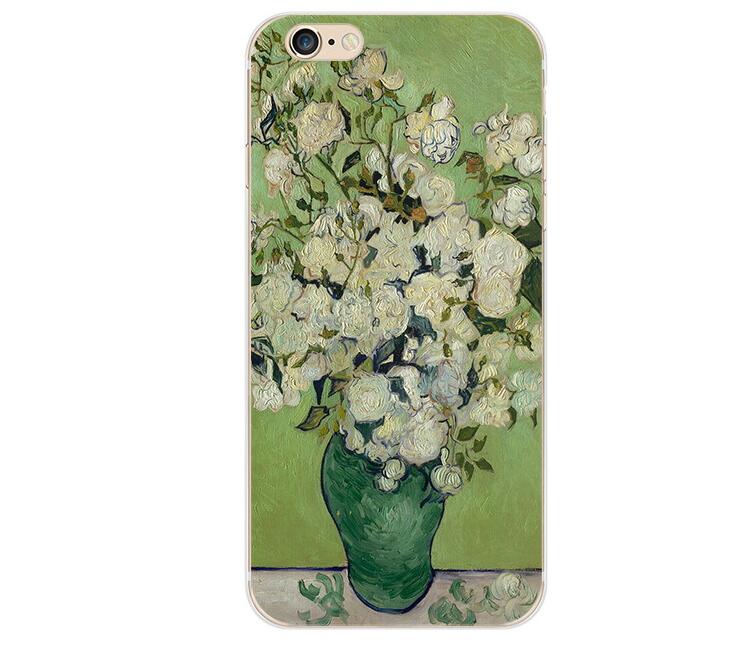 UV Print Phone Case for iPhone 6s 6 Plus Case Emboss Artistic Van Gogh Starry Night Soft for iPhone X iPhone 8 7 Plus 5s Case eprolo