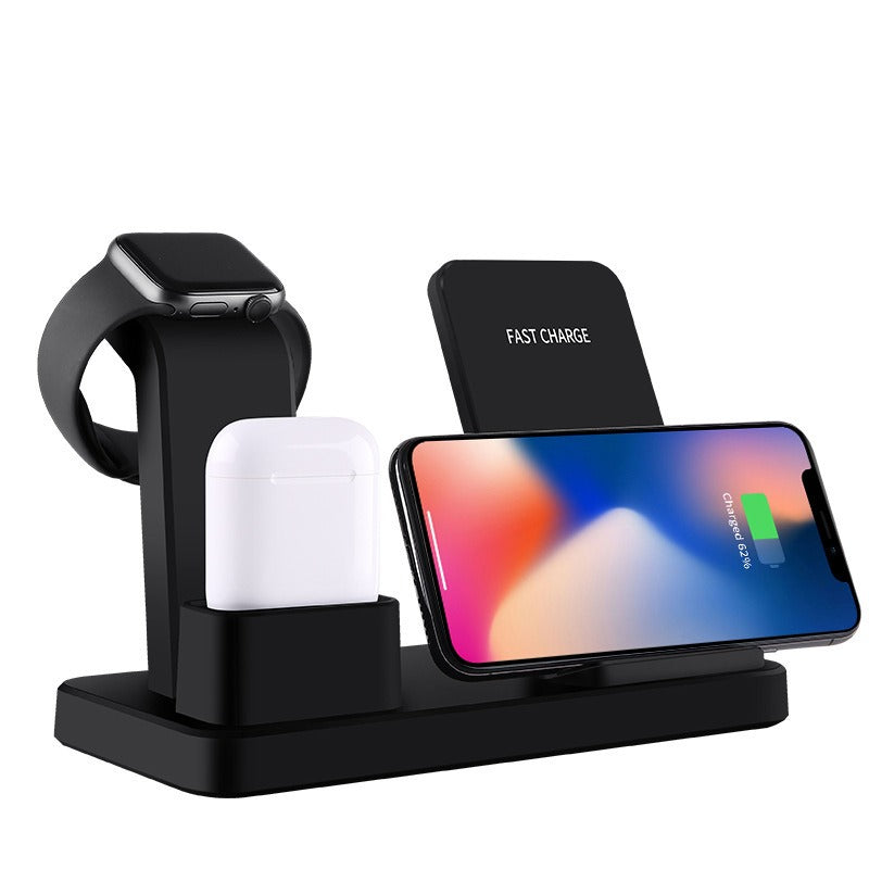 Three in one wireless charger suitable for iPhone earphones watches desktop storage stand 10W wireless fast charger eprolo