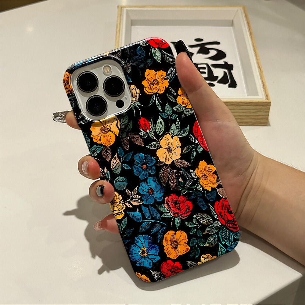 Ins Flower Phone Case Apple 14 Film Case 13Pro Women's Phone Case IP11 Fragmented 15pm eprolo