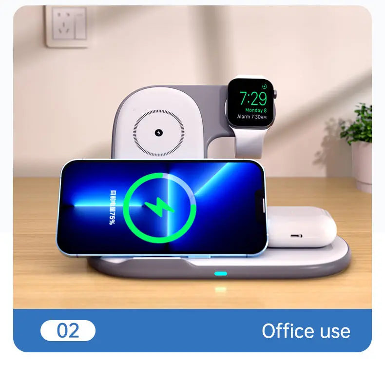 Folding 3-in-1 wireless charger suitable for iPhone earphones, watches, wireless fast charging phone holder eprolo
