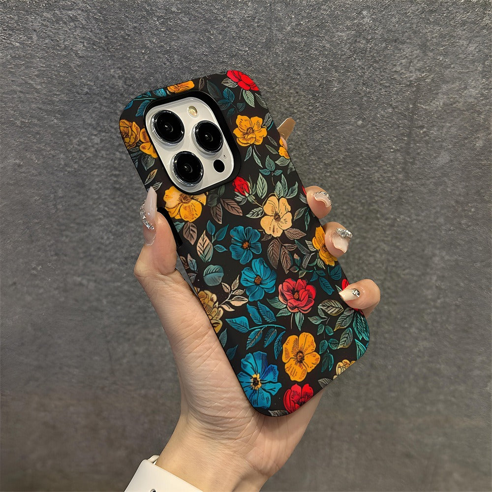 Ins Flower Phone Case Apple 14 Film Case 13Pro Women's Phone Case IP11 Fragmented 15pm eprolo