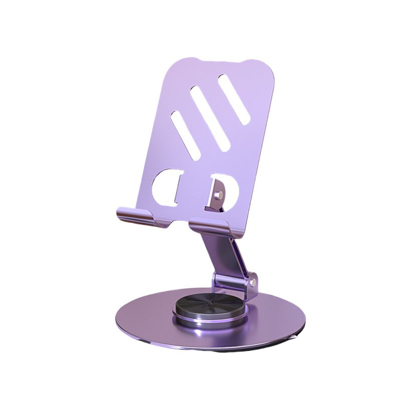 Aluminum alloy desktop phone holder with 360 degree rotation and folding, portable lazy all metal phone holder eprolo
