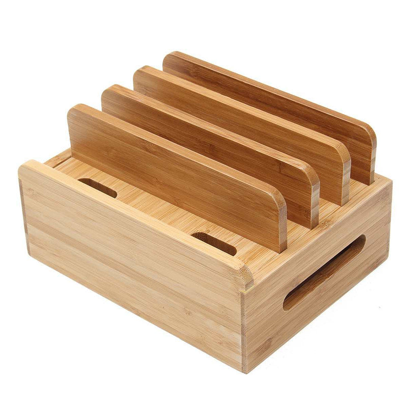 Mobile Phone Charging Storage Box Wooden Charging Dock Station for Mobile Phone Holder Stand Bamboo Charger Stand Base For Tablets For iphone eprolo
