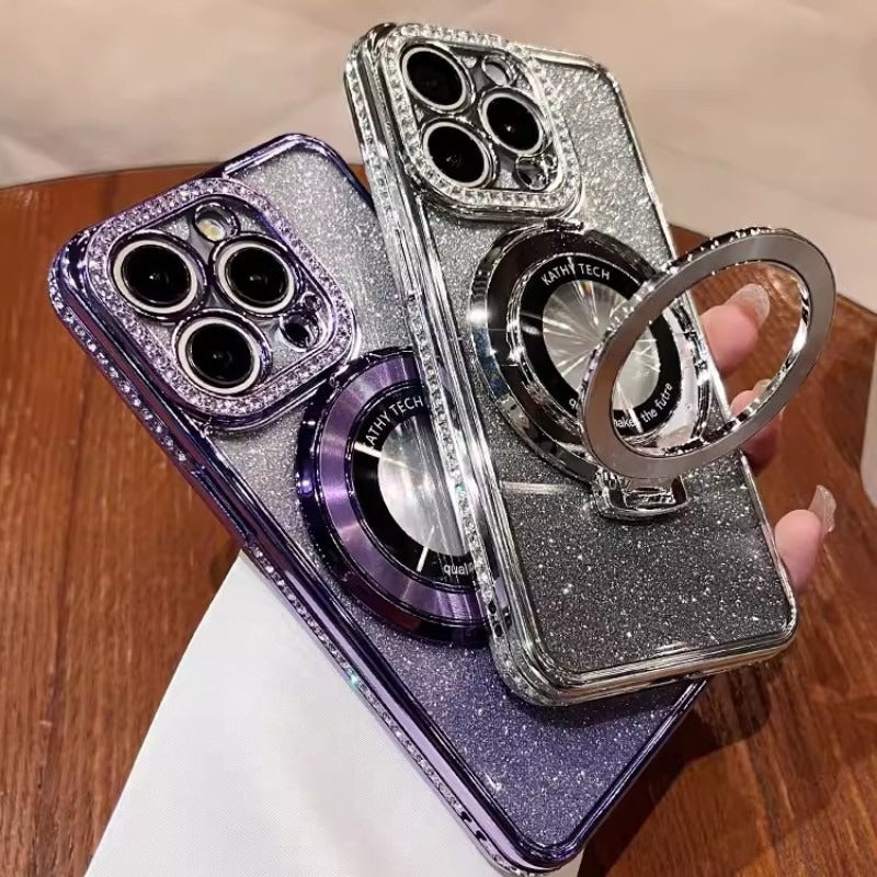 Phone case magnetic bracket Apple 14ProMax electroplated case eprolo