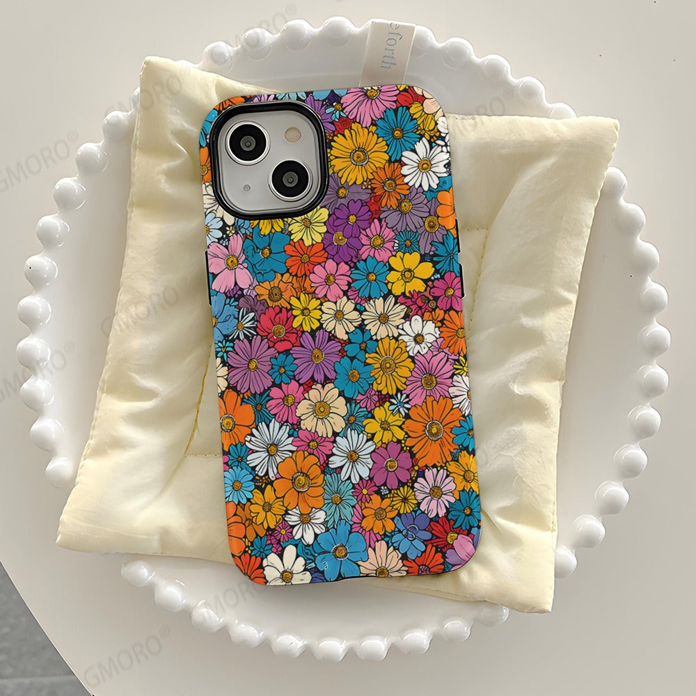 Oil painting flower anti drop phone case Apple 16pro 2-in-1 film case Apple 15pm phone case women's eprolo