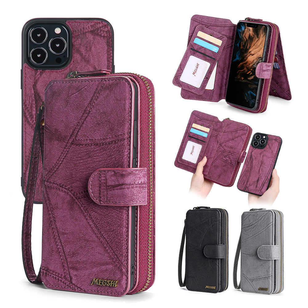 Suitable For iPhone 13 Phone Leather Case iPhone 12promax Multi Function Card Case 13mini Protective Cover eprolo