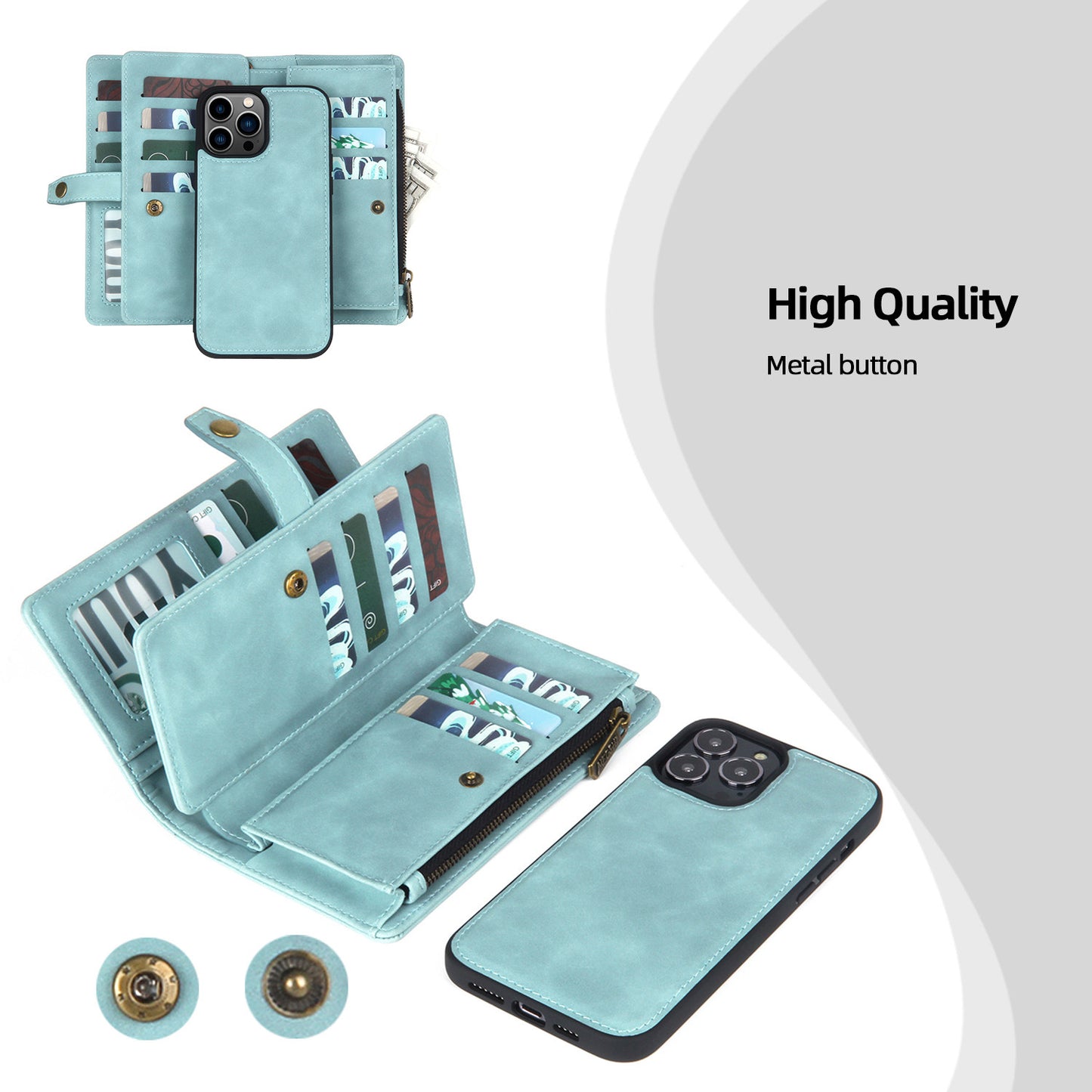 Suitable for iPhone 15 phone case multifunctional phone leather case Apple 14 wallet phone case iPhone 12 flip leather case eprolo