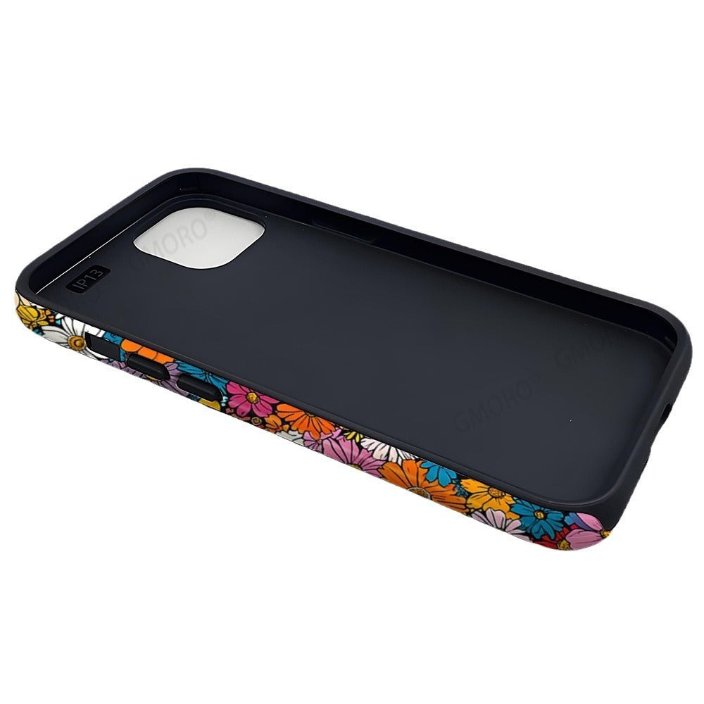 Oil painting flower anti drop phone case Apple 16pro 2-in-1 film case Apple 15pm phone case women's eprolo