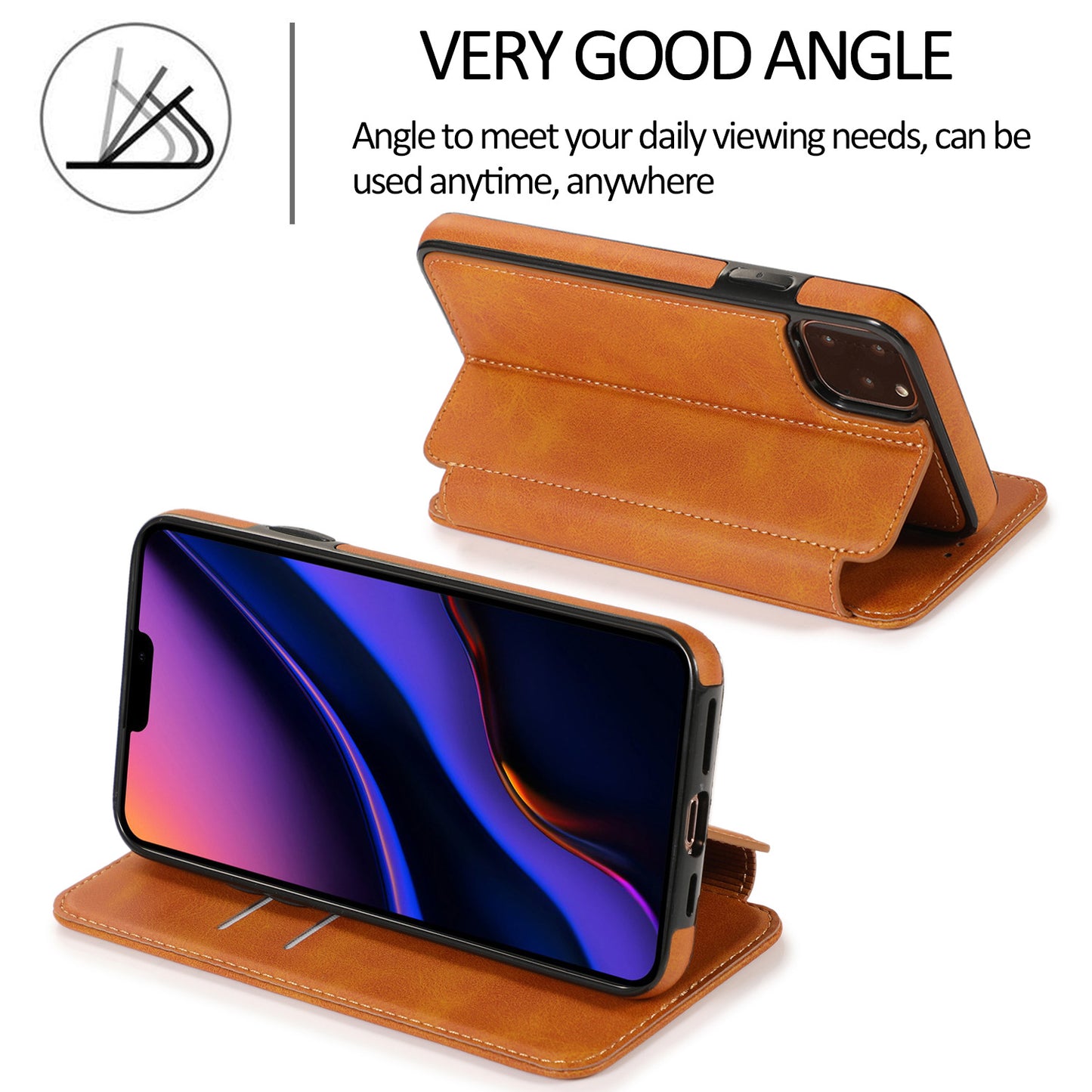 Suitable for IP13 phone protective case, Apple 14PRO flip phone case, 14PROMAX card insertion phone leather case eprolo