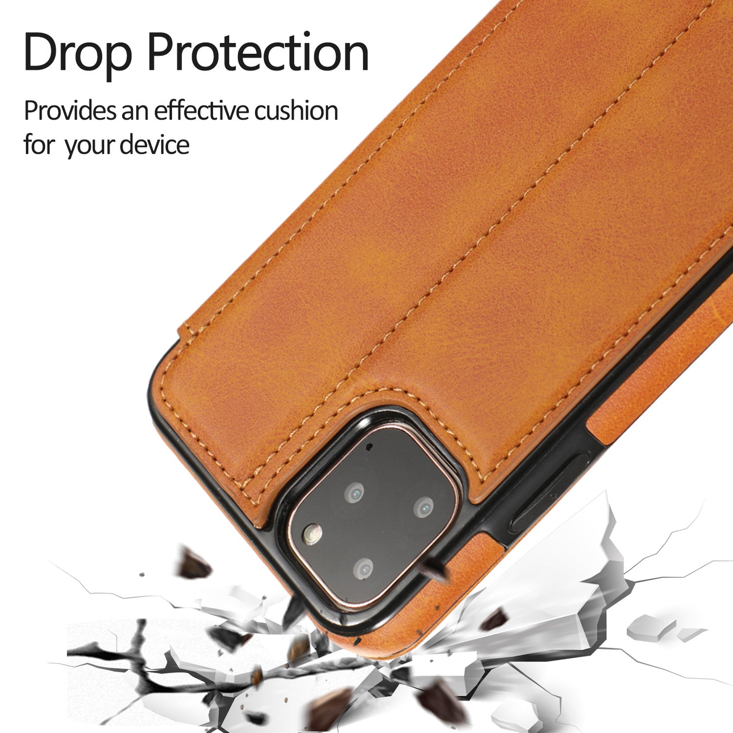 Suitable for IP13 phone protective case, Apple 14PRO flip phone case, 14PROMAX card insertion phone leather case eprolo