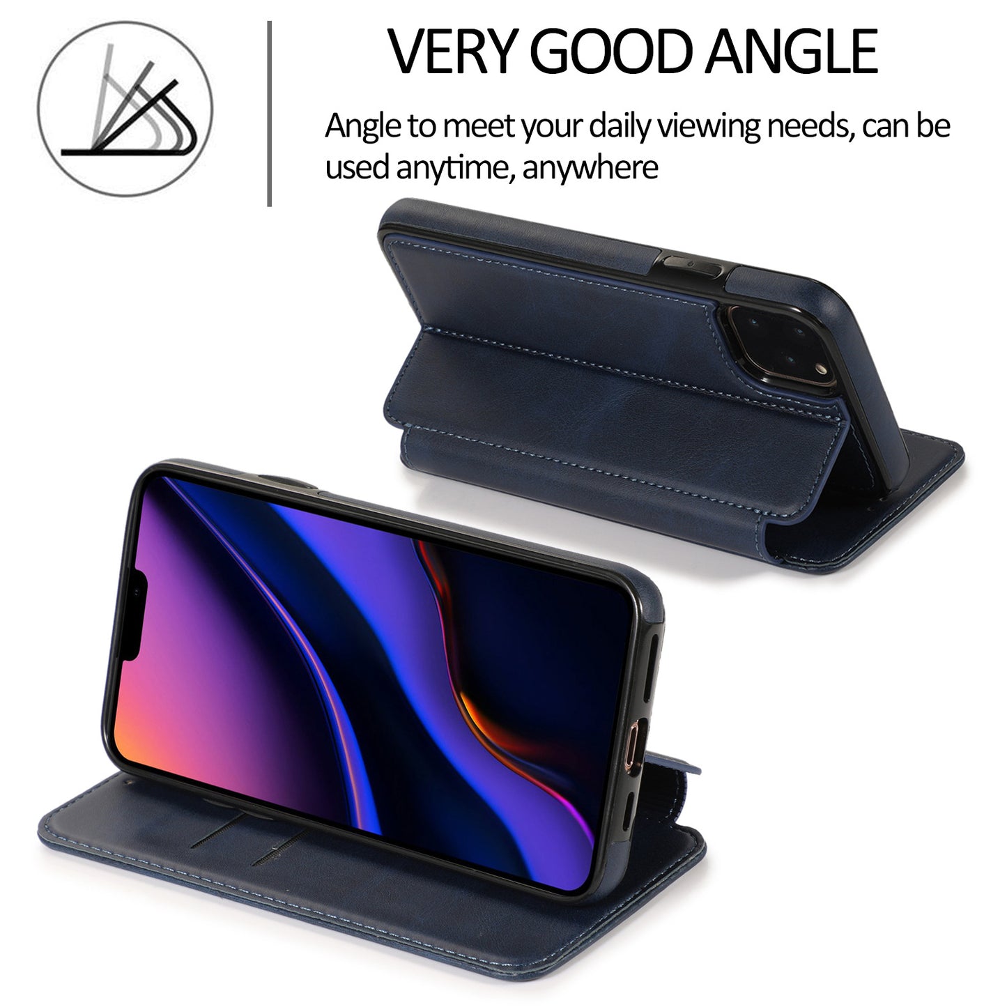 Suitable for IP13 phone protective case, Apple 14PRO flip phone case, 14PROMAX card insertion phone leather case eprolo