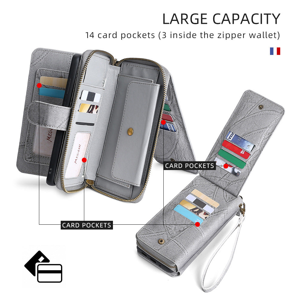 Suitable For iPhone 13 Phone Leather Case iPhone 12promax Multi Function Card Case 13mini Protective Cover eprolo