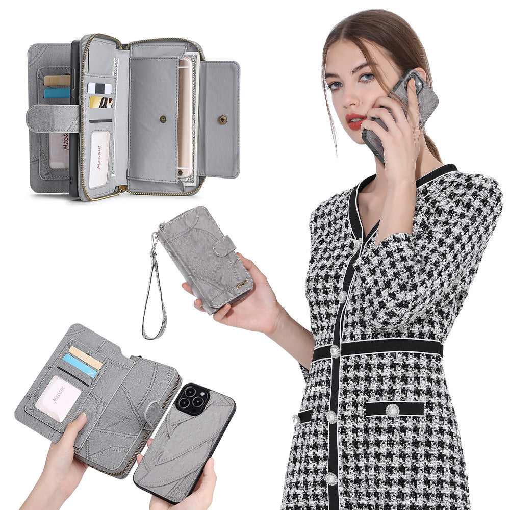 Suitable For iPhone 13 Phone Leather Case iPhone 12promax Multi Function Card Case 13mini Protective Cover eprolo