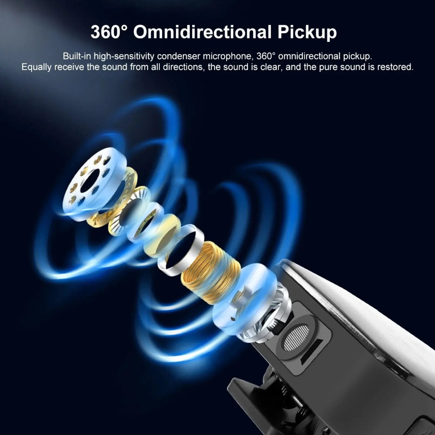 Wireless lavalier microphone mobile phone outdoor live recording noise reduction 1-to-2 wireless microphone eprolo