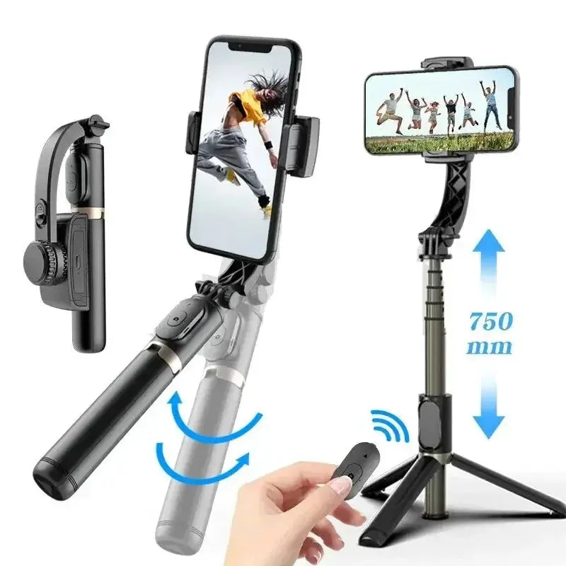 Q08 Gimbal Stabilizer Mobile Phone Video Stabilizer Bluetooth Selfie Stick Tripod for Smartphone Live Vertical Shooting Bracket eprolo