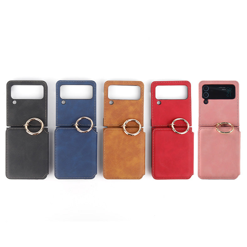 Suitable for Samsung ZFlip4 folding phone case, Huawei P50 ring phone leather case, ZFlip3 wallet phone case eprolo