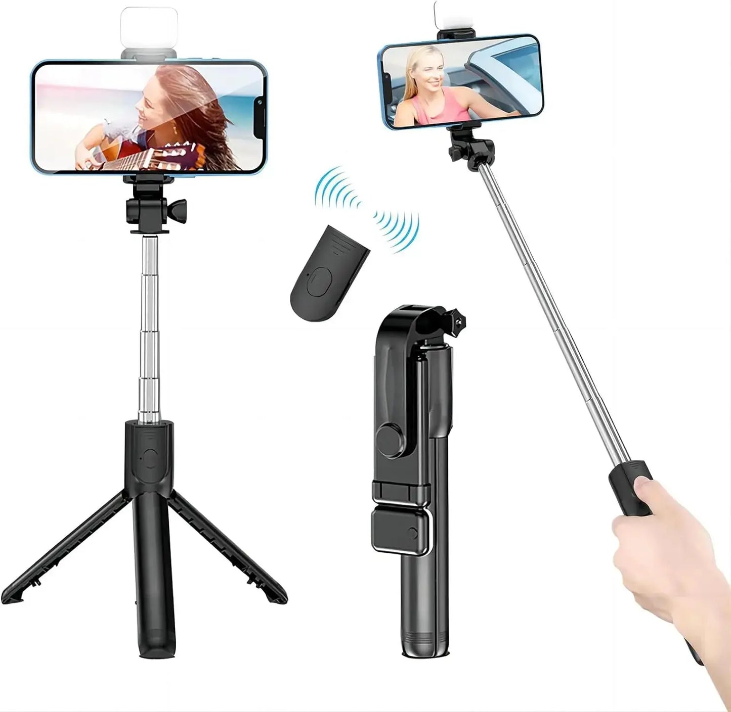 Selfie Stick with Fill Light Extendable Selfie Stick Tripod with Wireless Remote and Phone Holder Group Selfies For All phones eprolo