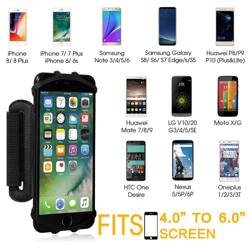 180 Degree Rotatable Running Wristband Phone Case Arm Band Sport Cycling Gym Wristlet Belt Armband Bag eprolo