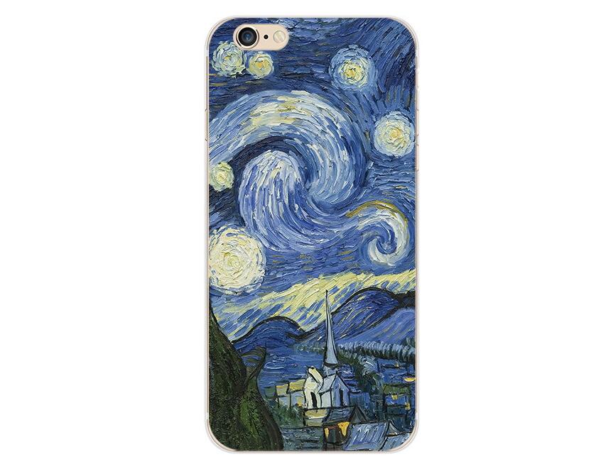 For iphone 7 6 X Case Artistic Van Gogh Starry Night Coque Phone Case for iPhone 8 7 6 6S Plus X 5 5S SE XR XS XSMAX eprolo