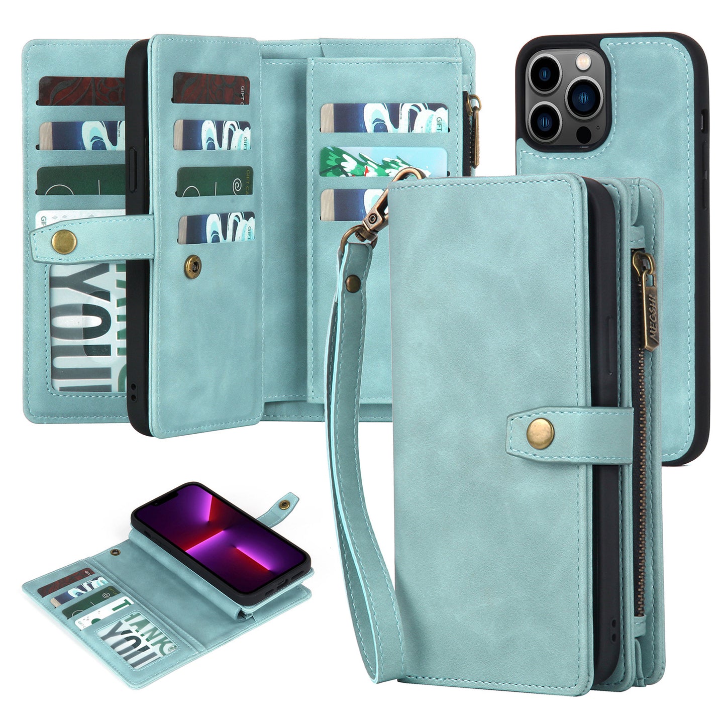 Suitable for iPhone 15 phone case multifunctional phone leather case Apple 14 wallet phone case iPhone 12 flip leather case eprolo