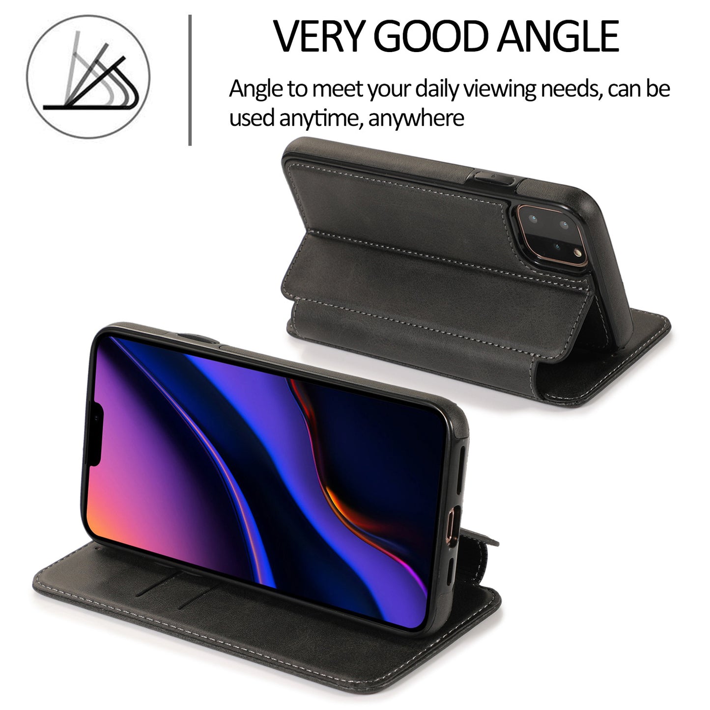Suitable for IP13 phone protective case, Apple 14PRO flip phone case, 14PROMAX card insertion phone leather case eprolo