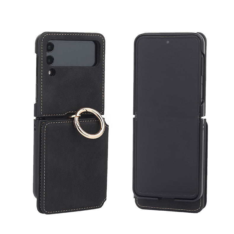 Suitable for Samsung ZFlip4 folding phone case, Huawei P50 ring phone leather case, ZFlip3 wallet phone case eprolo